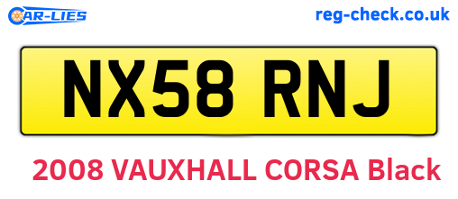NX58RNJ are the vehicle registration plates.