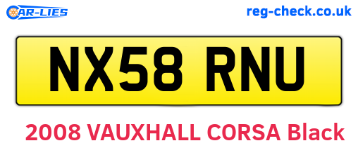 NX58RNU are the vehicle registration plates.