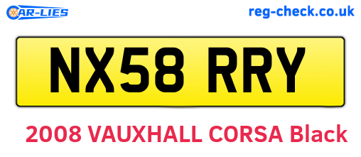 NX58RRY are the vehicle registration plates.