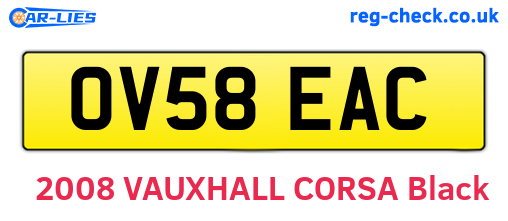 OV58EAC are the vehicle registration plates.