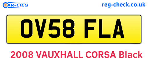 OV58FLA are the vehicle registration plates.