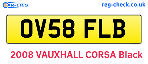OV58FLB are the vehicle registration plates.