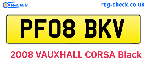 PF08BKV are the vehicle registration plates.