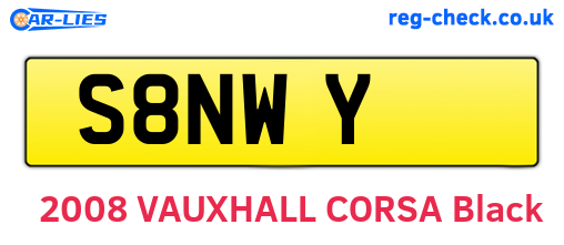 S8NWY are the vehicle registration plates.