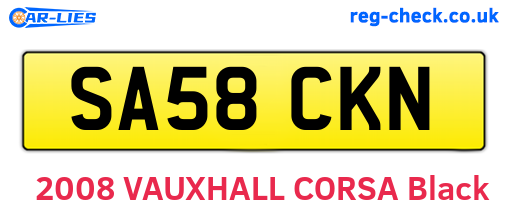 SA58CKN are the vehicle registration plates.