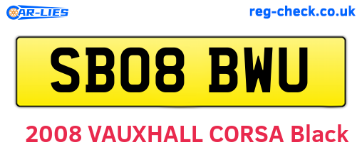 SB08BWU are the vehicle registration plates.