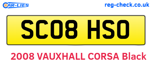 SC08HSO are the vehicle registration plates.