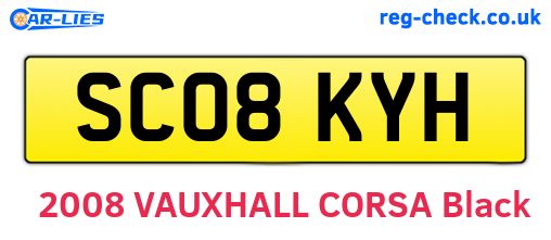 SC08KYH are the vehicle registration plates.