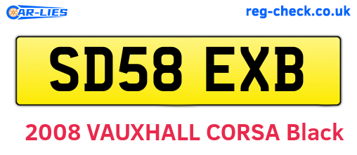 SD58EXB are the vehicle registration plates.
