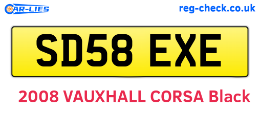 SD58EXE are the vehicle registration plates.