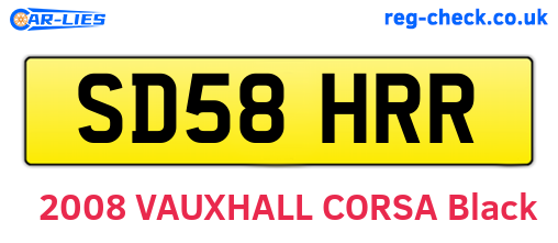 SD58HRR are the vehicle registration plates.