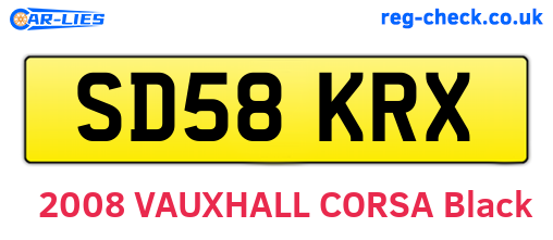 SD58KRX are the vehicle registration plates.