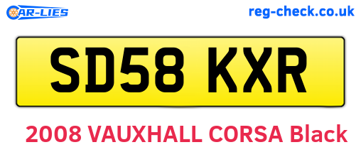 SD58KXR are the vehicle registration plates.