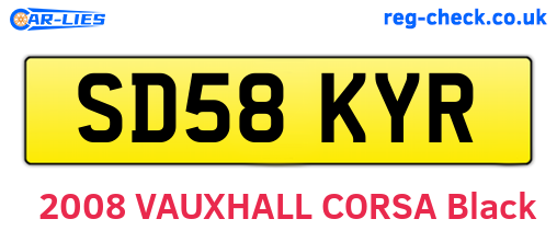 SD58KYR are the vehicle registration plates.