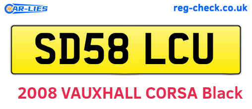SD58LCU are the vehicle registration plates.