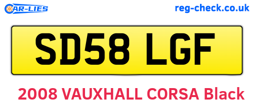 SD58LGF are the vehicle registration plates.