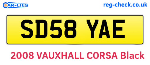 SD58YAE are the vehicle registration plates.