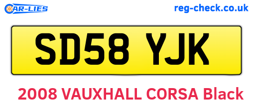 SD58YJK are the vehicle registration plates.
