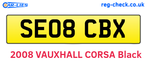 SE08CBX are the vehicle registration plates.