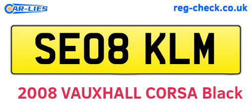 SE08KLM are the vehicle registration plates.