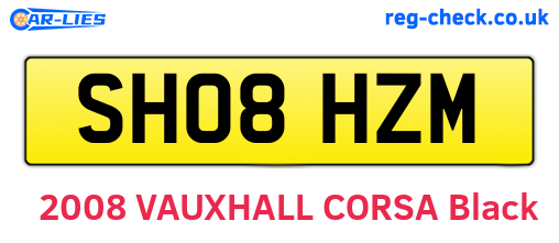 SH08HZM are the vehicle registration plates.