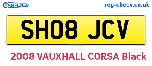 SH08JCV are the vehicle registration plates.