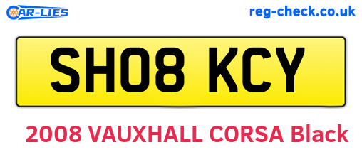 SH08KCY are the vehicle registration plates.