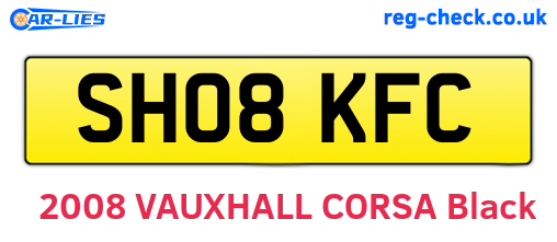 SH08KFC are the vehicle registration plates.