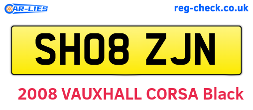 SH08ZJN are the vehicle registration plates.