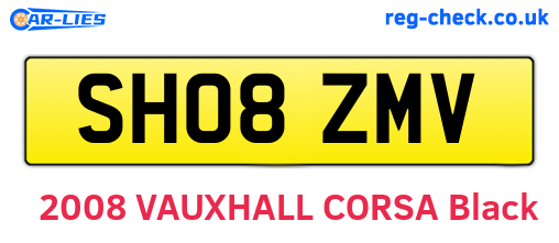 SH08ZMV are the vehicle registration plates.