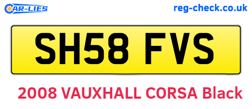 SH58FVS are the vehicle registration plates.