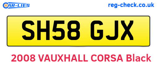 SH58GJX are the vehicle registration plates.