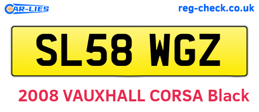 SL58WGZ are the vehicle registration plates.