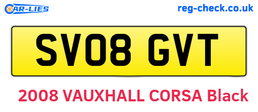 SV08GVT are the vehicle registration plates.