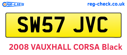 SW57JVC are the vehicle registration plates.