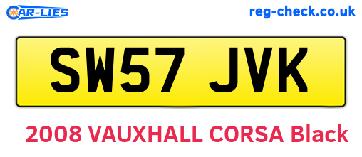 SW57JVK are the vehicle registration plates.