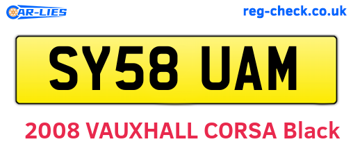 SY58UAM are the vehicle registration plates.