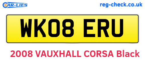 WK08ERU are the vehicle registration plates.