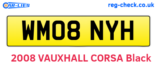 WM08NYH are the vehicle registration plates.