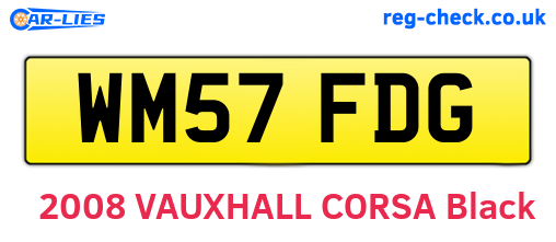 WM57FDG are the vehicle registration plates.