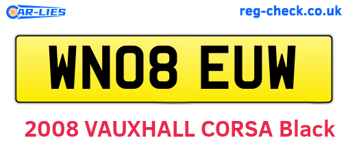 WN08EUW are the vehicle registration plates.