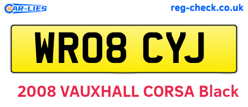 WR08CYJ are the vehicle registration plates.
