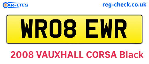 WR08EWR are the vehicle registration plates.