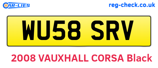 WU58SRV are the vehicle registration plates.