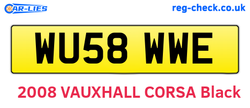 WU58WWE are the vehicle registration plates.