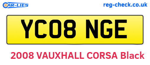 YC08NGE are the vehicle registration plates.