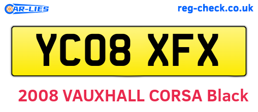 YC08XFX are the vehicle registration plates.