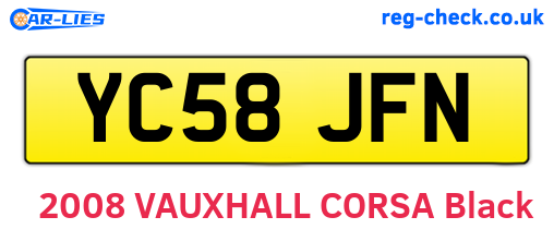 YC58JFN are the vehicle registration plates.