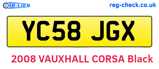 YC58JGX are the vehicle registration plates.