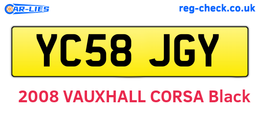 YC58JGY are the vehicle registration plates.